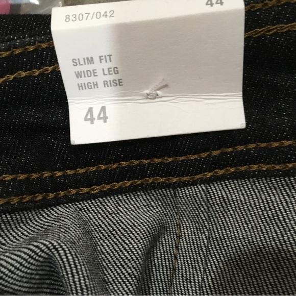 ZARA Jeans The Patch Pocket Wide Leg Denim Rinse Black 8307/042 Women 12 New - Picture 11 of 13